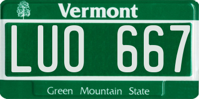 VT license plate LUO667