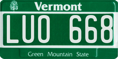 VT license plate LUO668