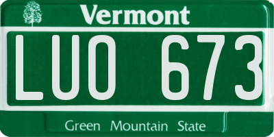 VT license plate LUO673