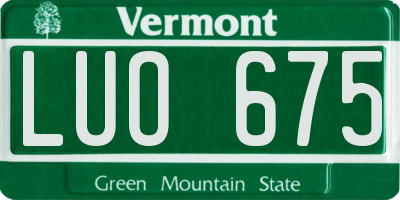 VT license plate LUO675