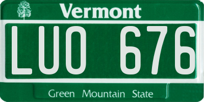 VT license plate LUO676