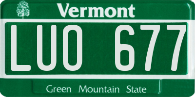 VT license plate LUO677