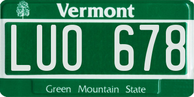 VT license plate LUO678