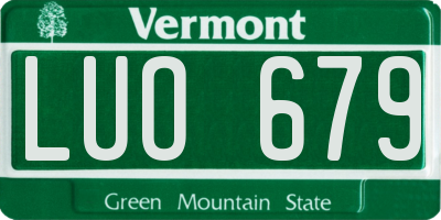 VT license plate LUO679