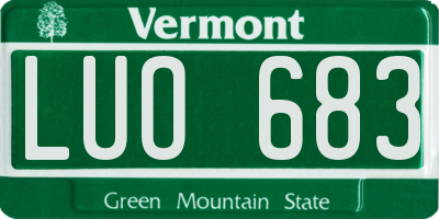 VT license plate LUO683