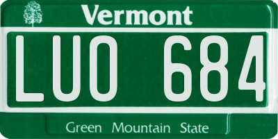 VT license plate LUO684