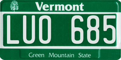 VT license plate LUO685