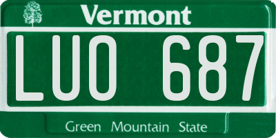 VT license plate LUO687