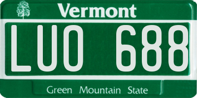 VT license plate LUO688