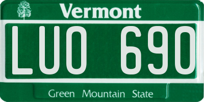 VT license plate LUO690