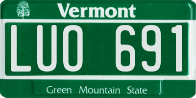 VT license plate LUO691
