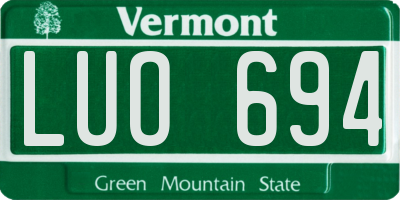 VT license plate LUO694