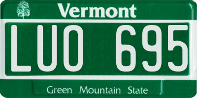 VT license plate LUO695