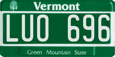 VT license plate LUO696