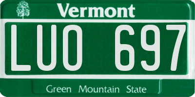 VT license plate LUO697