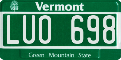 VT license plate LUO698