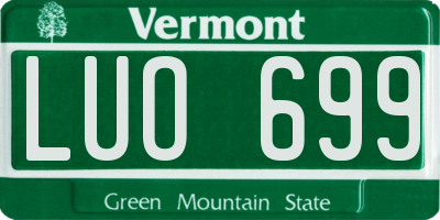 VT license plate LUO699