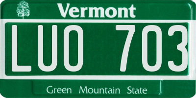 VT license plate LUO703