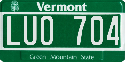 VT license plate LUO704