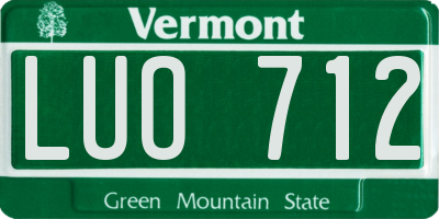 VT license plate LUO712