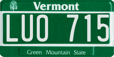 VT license plate LUO715