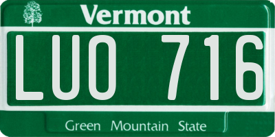 VT license plate LUO716