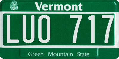 VT license plate LUO717