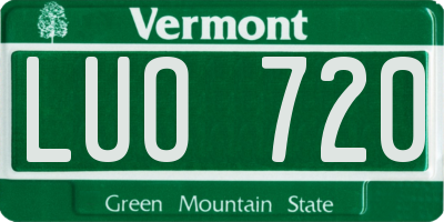 VT license plate LUO720