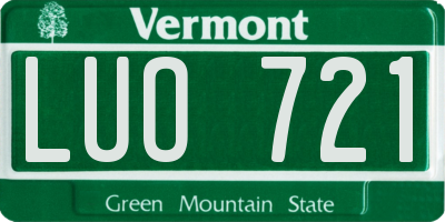VT license plate LUO721