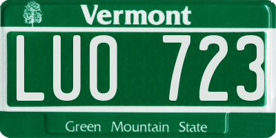 VT license plate LUO723