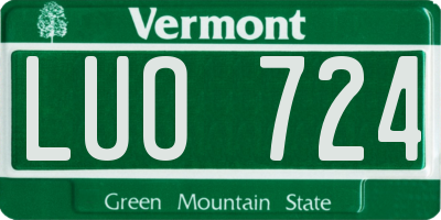 VT license plate LUO724