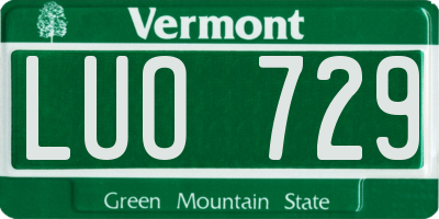 VT license plate LUO729