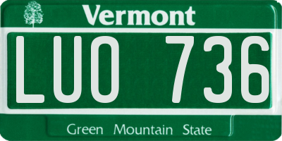 VT license plate LUO736