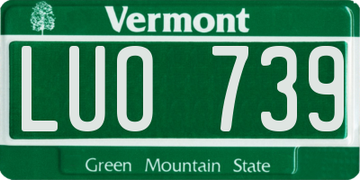 VT license plate LUO739
