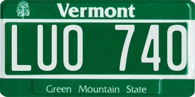 VT license plate LUO740