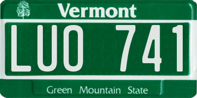 VT license plate LUO741