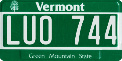 VT license plate LUO744