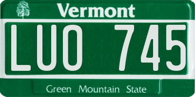 VT license plate LUO745