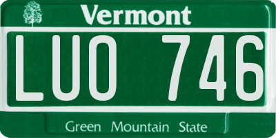 VT license plate LUO746