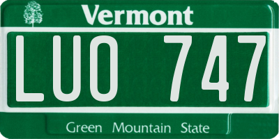 VT license plate LUO747