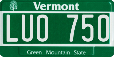VT license plate LUO750