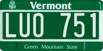 VT license plate LUO751