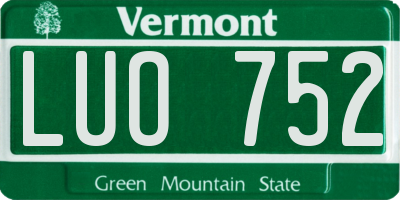 VT license plate LUO752