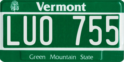 VT license plate LUO755