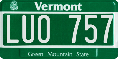 VT license plate LUO757
