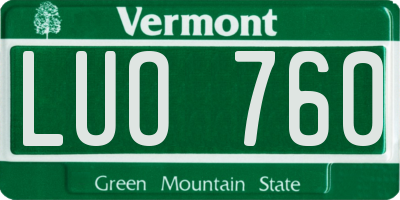 VT license plate LUO760