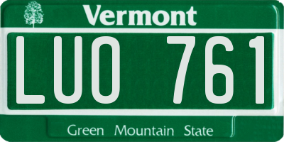 VT license plate LUO761