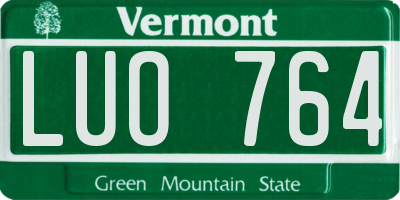 VT license plate LUO764