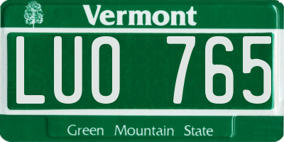 VT license plate LUO765