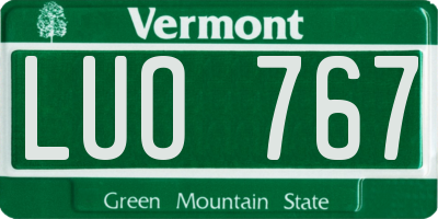 VT license plate LUO767